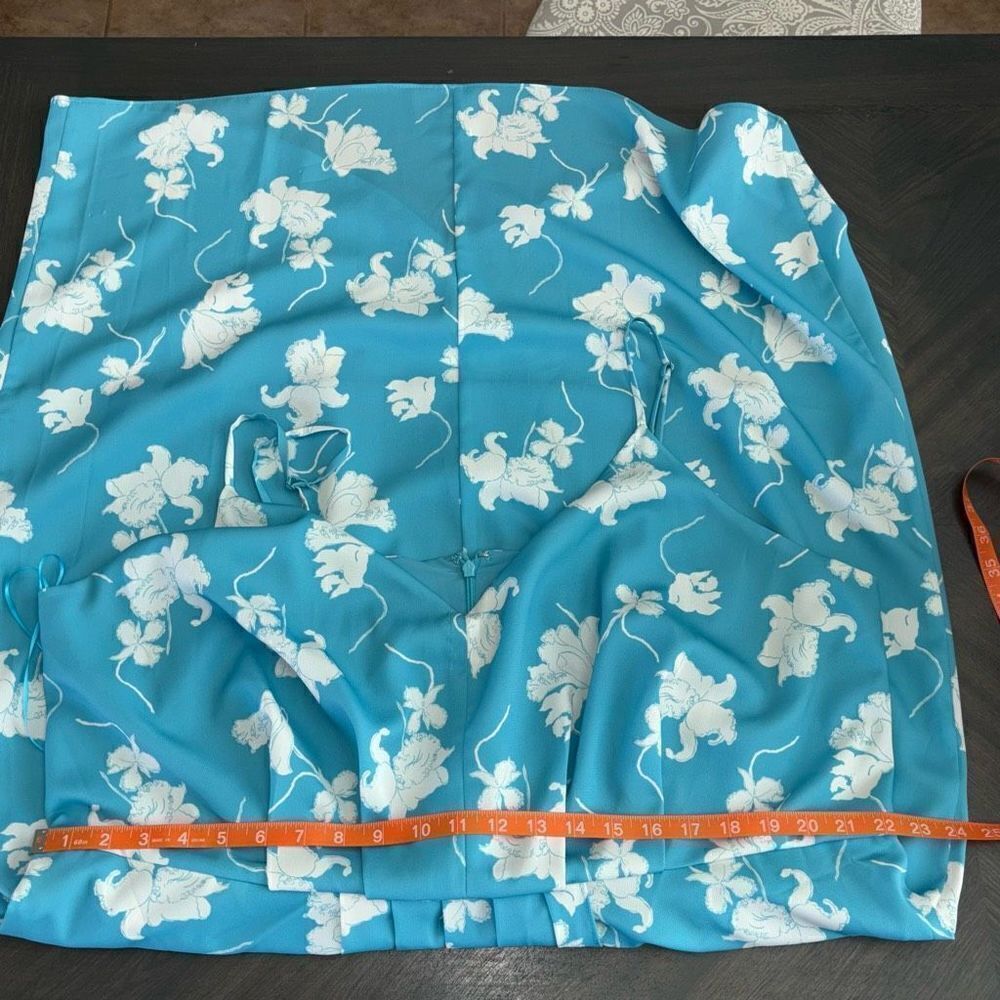 CHELSEA 28 Floral Faux Wrap Dress In Teal-White Melt Size 1X NEW - Picture 14 of 16